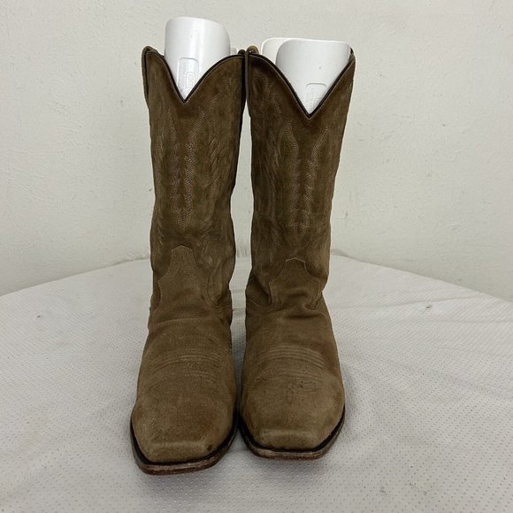 Dan Post Men's Western Cowboy Boots Tan Suede Leather Mid-Calf Size 11 EW DP381 - Picture 2 of 10